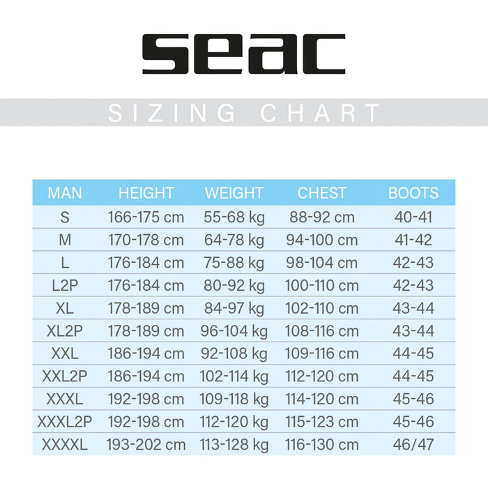 Mono de buceo Warmdry Hombre 4mm L2P Seac 6-1-L2P