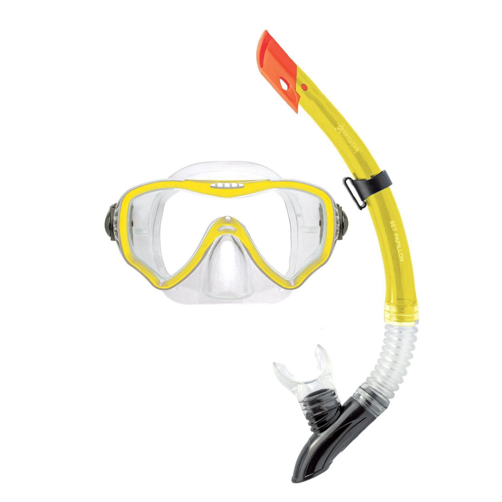 Snorkeling Kit Papillon Clear-Yellow Abysstar 62944YLL