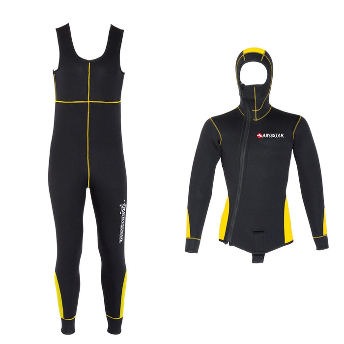 Diving Full Wetsuit Pacific Color Front Zip Man 5mm Black-Yellow M Abysstar 63021