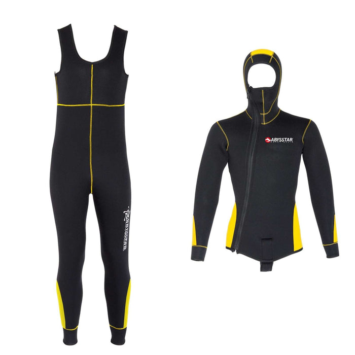 Diving Full Wetsuit Pacific Color Front Zip Man 5mm Black-Yellow XXXL Abysstar 63025