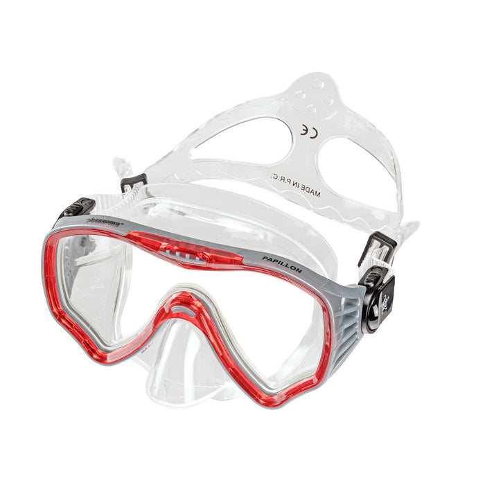 Diving Mask Papillon Clear-Red Abysstar 63132RD