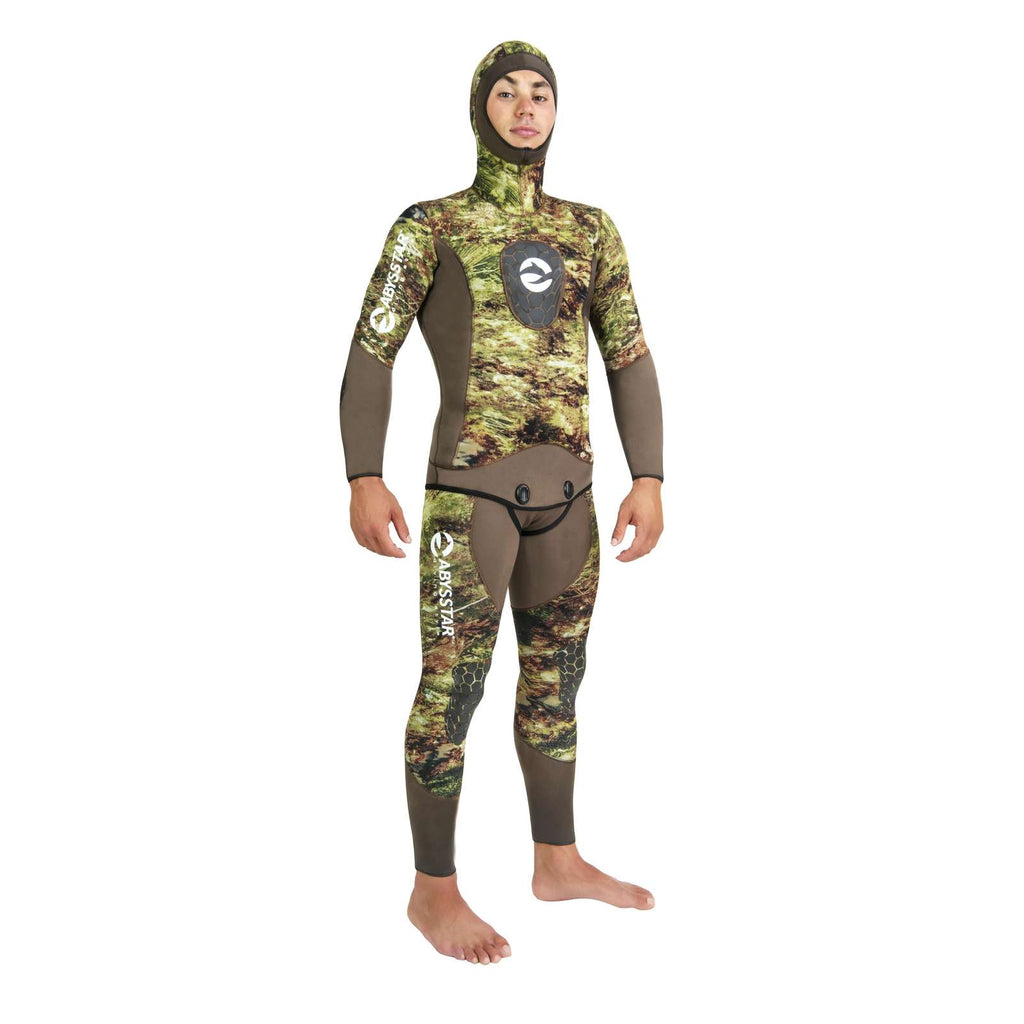 Spearfishing Full Wetsuit Grouper Evo Man 5mm Camo-Green L Abysstar 63232