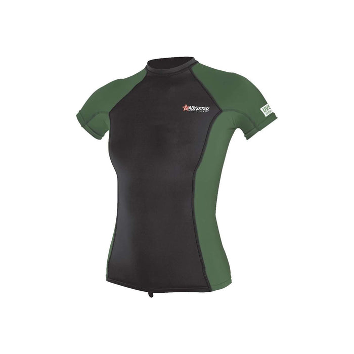 Swimming T-Shirt Malibu Lycra Woman Black-Green M Abysstar 64042