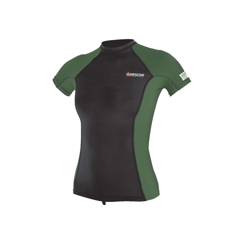 Swimming T-Shirt Malibu Lycra Woman Black-Green L Abysstar 64043