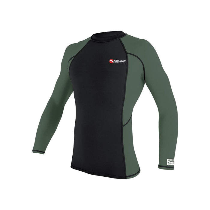 Swimming T-Shirt Malibu Lycra Long Sleeve Man Black-Green M Abysstar 64052