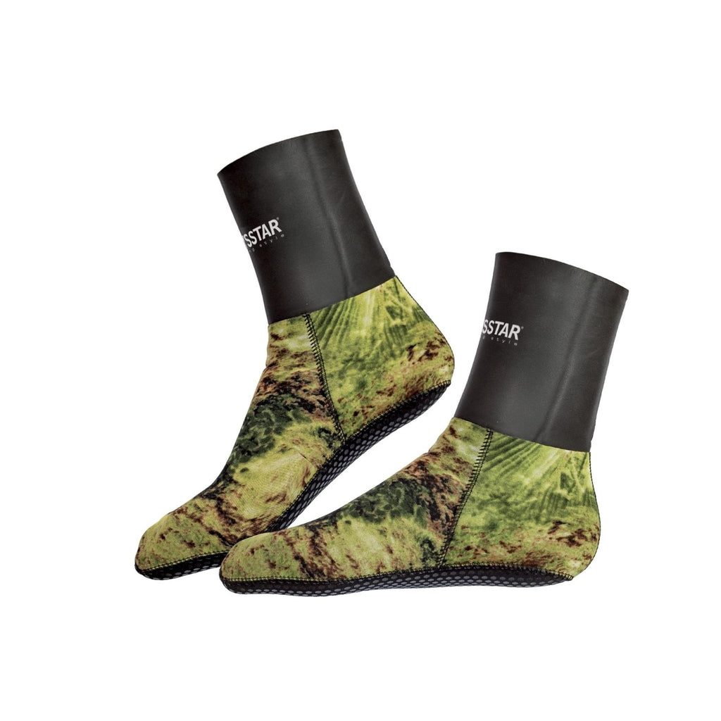 Calcetines de pesca submarina Mimetico Evo 3mm Camo-Verde XL Abysstar 68059