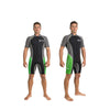 Snorkeling Short Wetsuit Surf Man 2,5mm Black-Grey-Green L Abysstar 69491