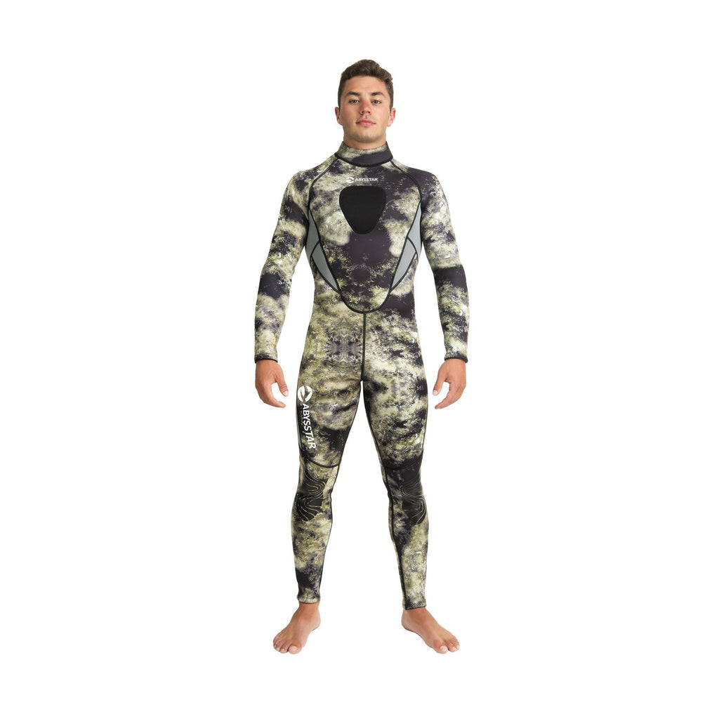 Spearfishing Full Wetsuit Sidney Man 2,5mm Camo-Green-Beige L Abysstar 69742