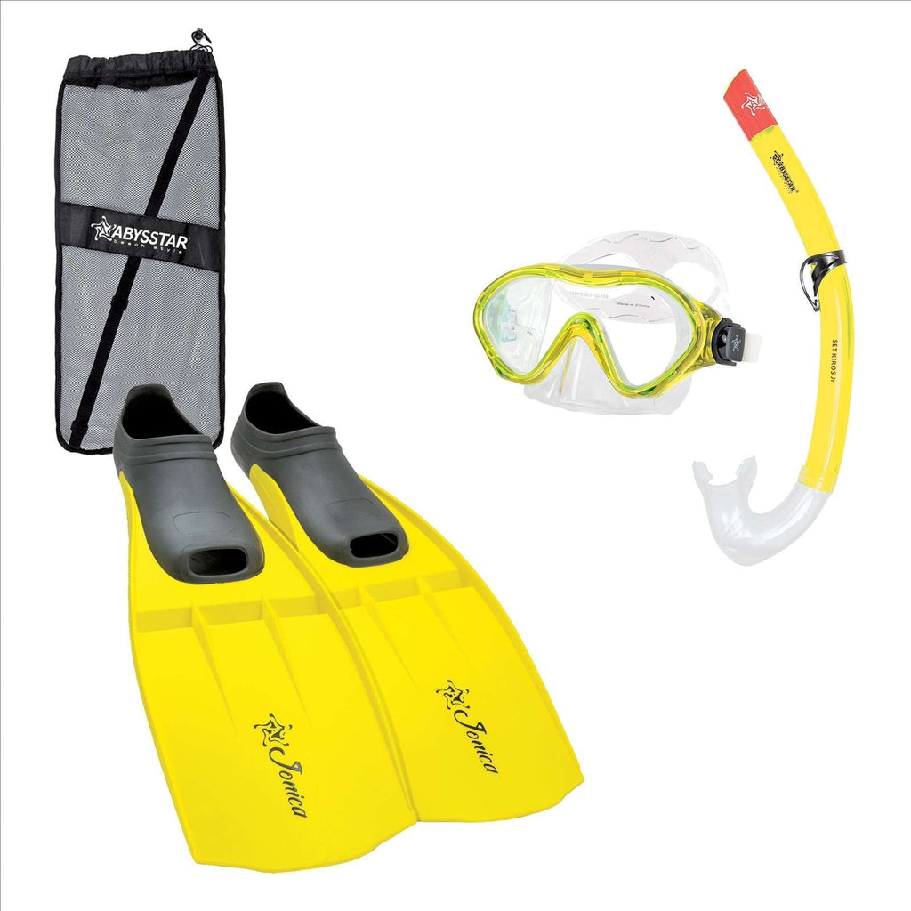 Kit de snorkel Kiros-Anatomic-Jonica Niños Amarillo Talla 37-38 Abysstar 69855YLL