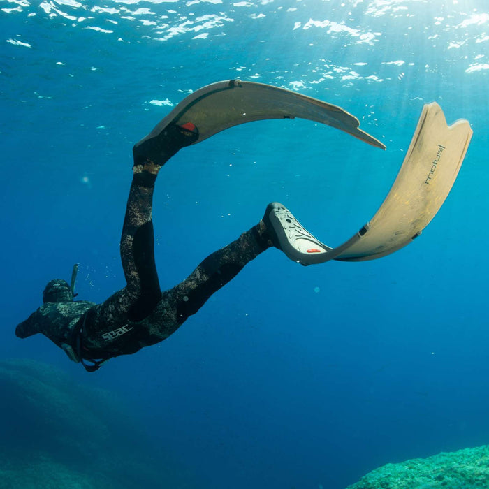 Freediving and Spearfishing Fins Motus Camo-Brown Size 35-36 Seac 71-25CM-35-36