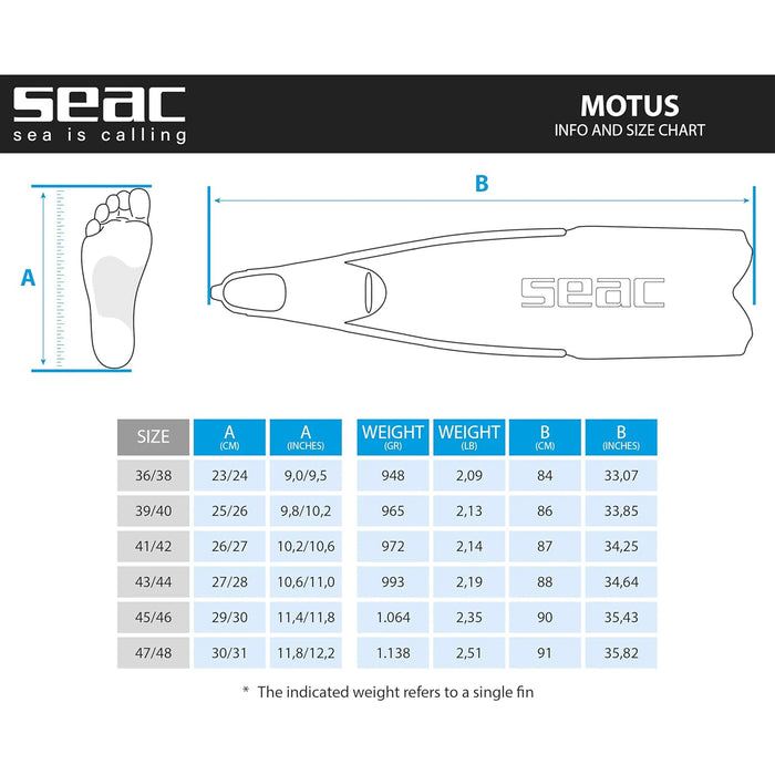 Freediving and Spearfishing Fins SEAC Motus