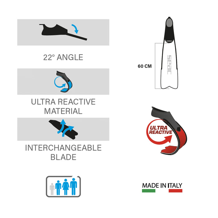 Freediving and Spearfishing Fins SEAC Motus