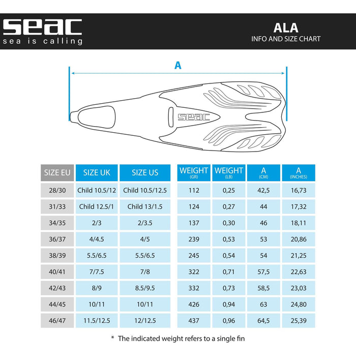Snorkelvinnen Ala wit 44-45 Seac 71-33W-44-45