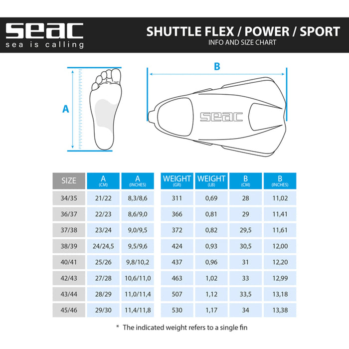 Snorkeling Fins SEAC Shuttle Flex