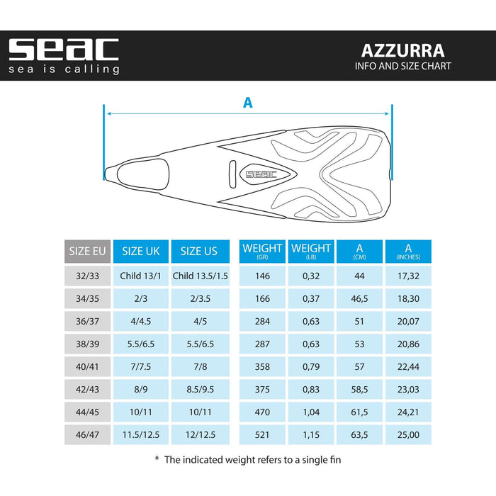 Snorkeling Fins Azzurra Pink 40-41 Seac 71-54P-40-41