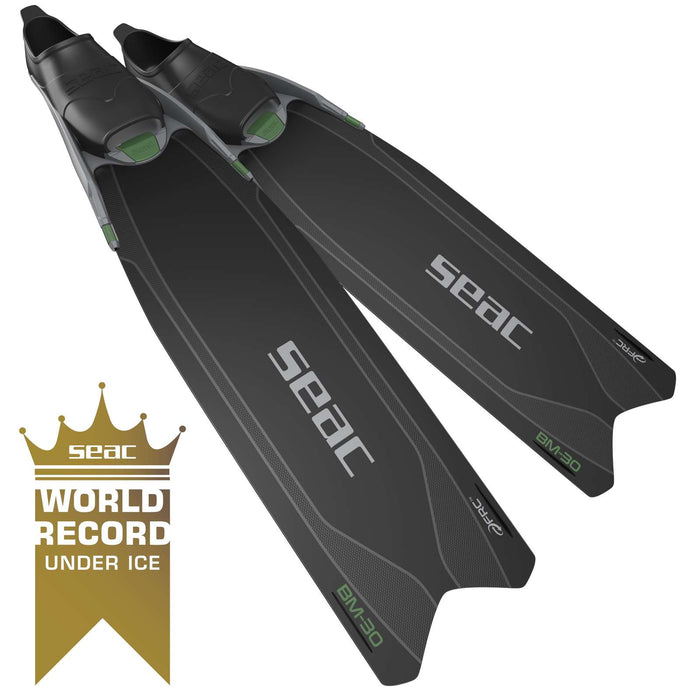Freediving and Spearfishing Fins Bm30 Black-Green 47-48 Seac 71-56NV-47-48