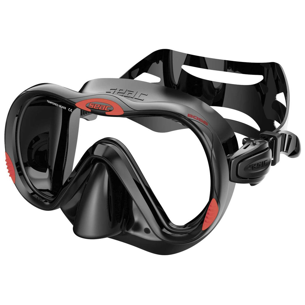 Diving Snorkeling Mask Boss Black-Red Seac 75-5NR-SBL