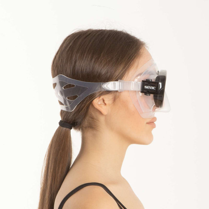 Diving Snorkeling Mask Extreme 50 Clear-Black Seac 75-65N-SKL
