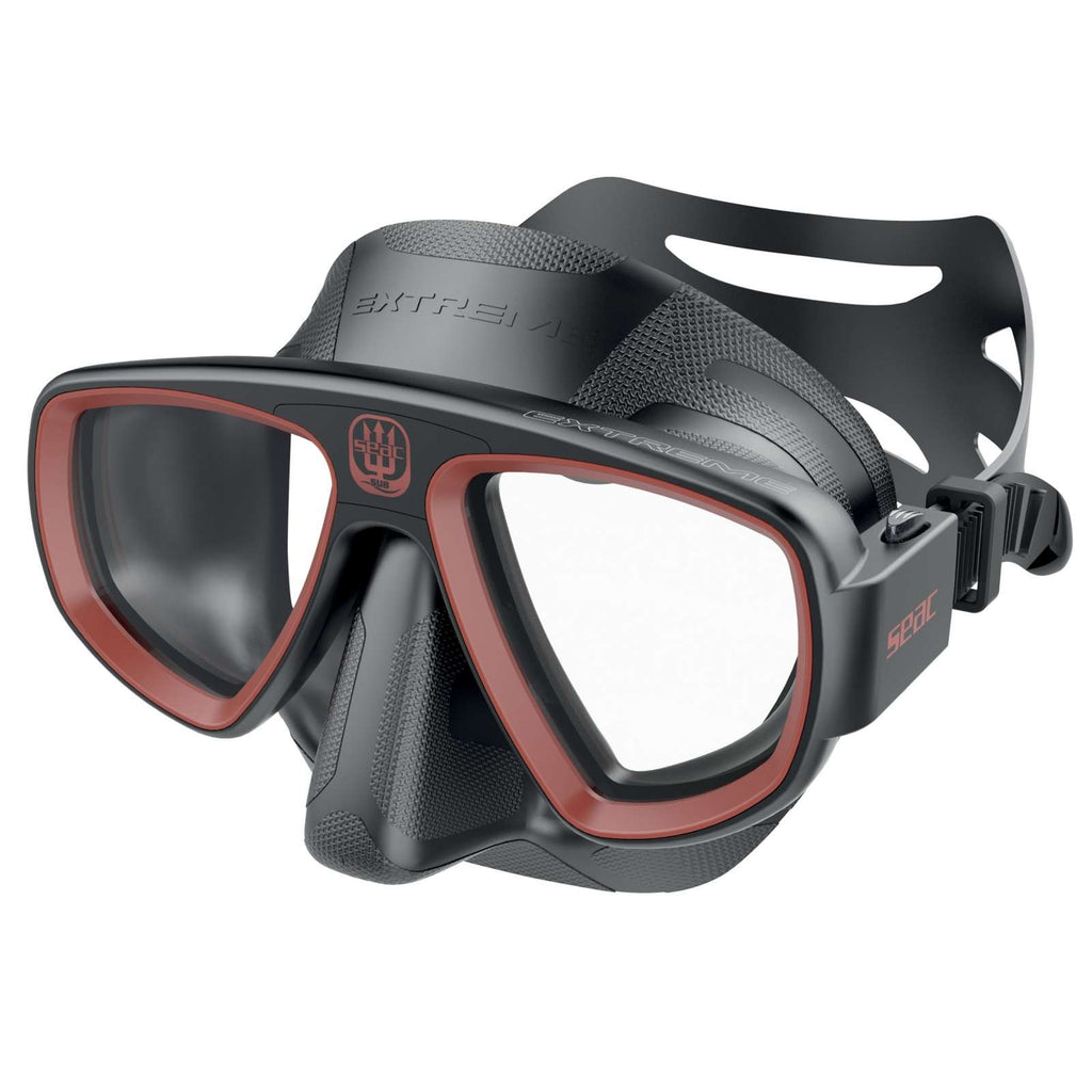 Diving Snorkeling Mask Extreme 50 Black-Red Seac 75-65NR-SBL