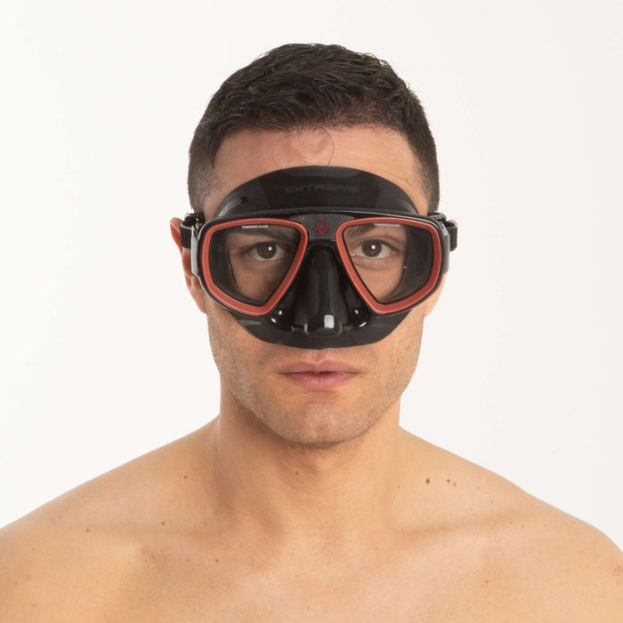 Diving Snorkeling Mask Extreme 50 Black-Red Seac 75-65NR-SBL