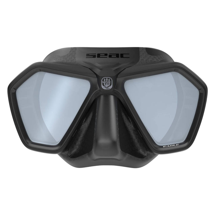 Freediving and Spearfishing Mask Eagle Silver Mirrored Lenses Black Seac 75-66NS-SBL-LS