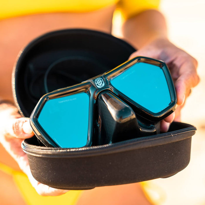 Freediving and Spearfishing Mask Eagle Silver Mirrored Lenses Black Seac 75-66NS-SBL-LS