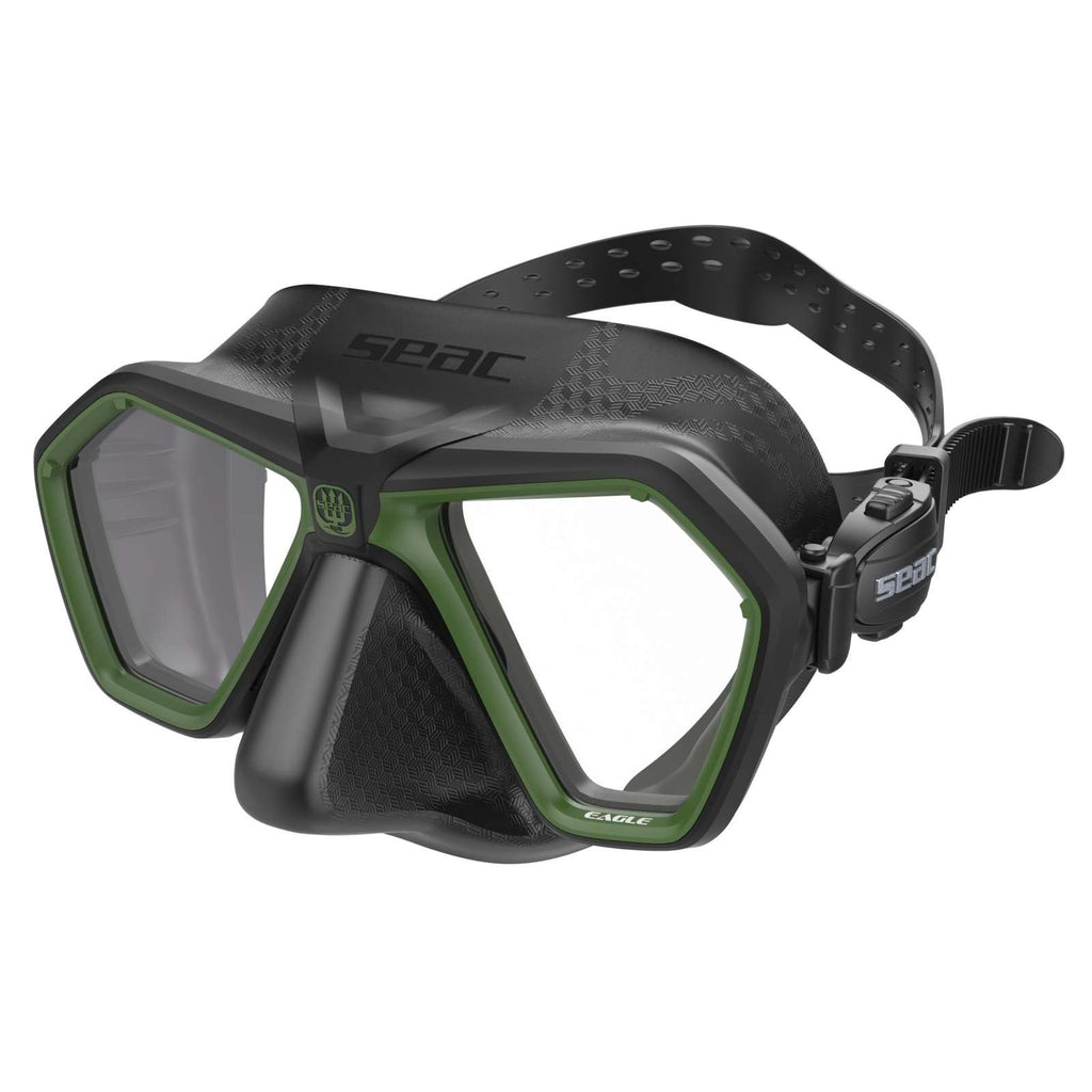 Freediving and Spearfishing Mask Eagle Black-Green Seac 75-66V-SBL