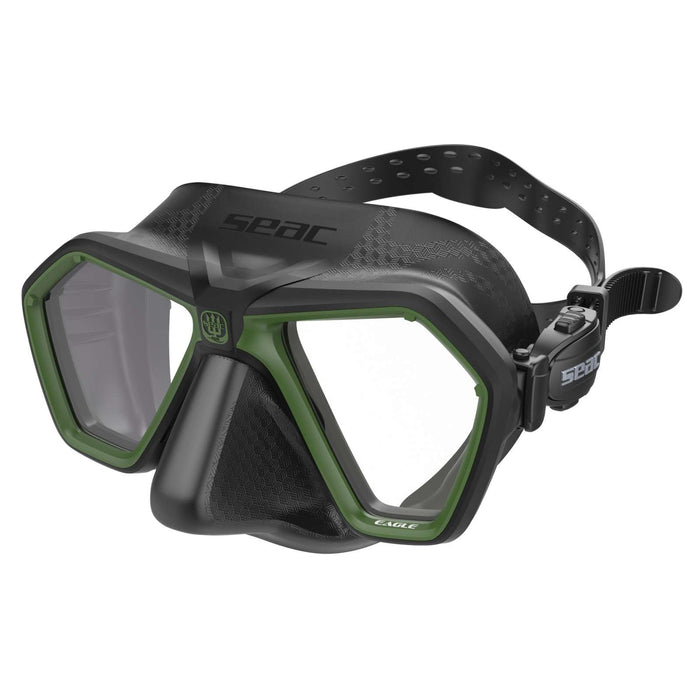 Freediving and Spearfishing Mask Eagle Black-Green Seac 75-66V-SBL