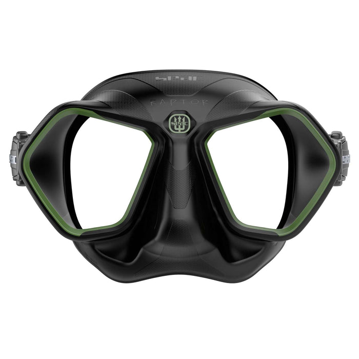 Freediving and Spearfishing Mask Raptor Black-Green Seac 75-68V-SBL