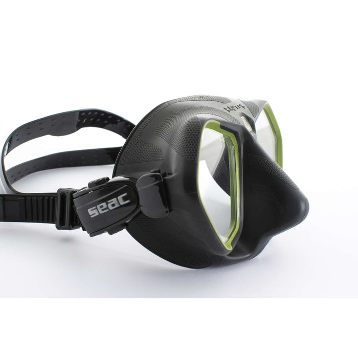 Freediving and Spearfishing Mask Raptor Black-Green Seac 75-68V-SBL