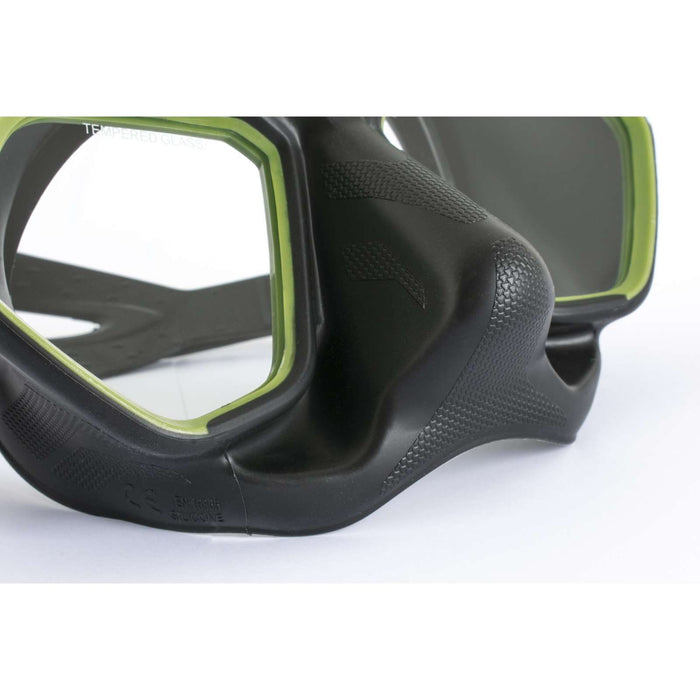 Freediving and Spearfishing Mask Raptor Black-Green Seac 75-68V-SBL