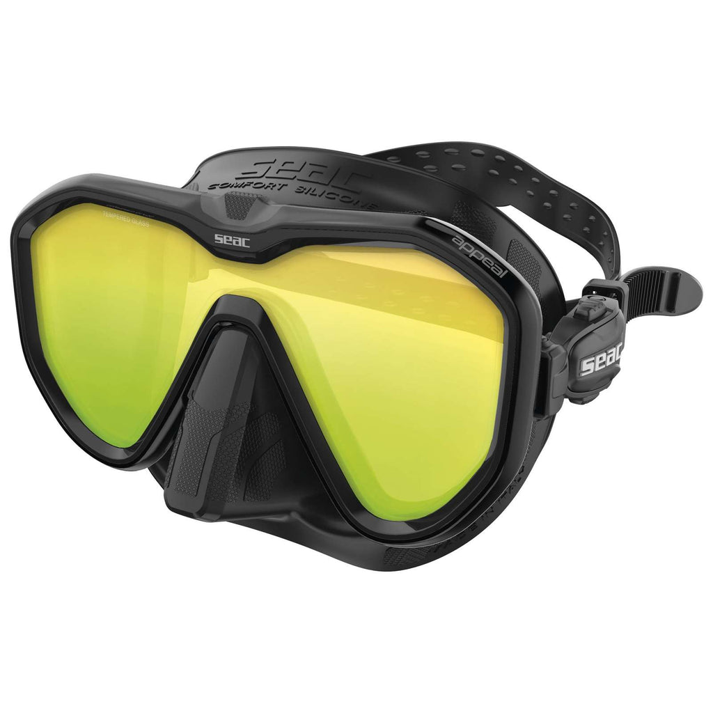 Tauchermaske Appeal Mit Spiegel-Linsen Schwarz-Schwarz Seac 75-73N-SBL-LS