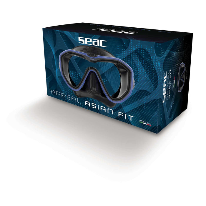 Masque de plongée Appeal Ajustement Asiatique Noir-Bleu Seac 75-75B-SBL