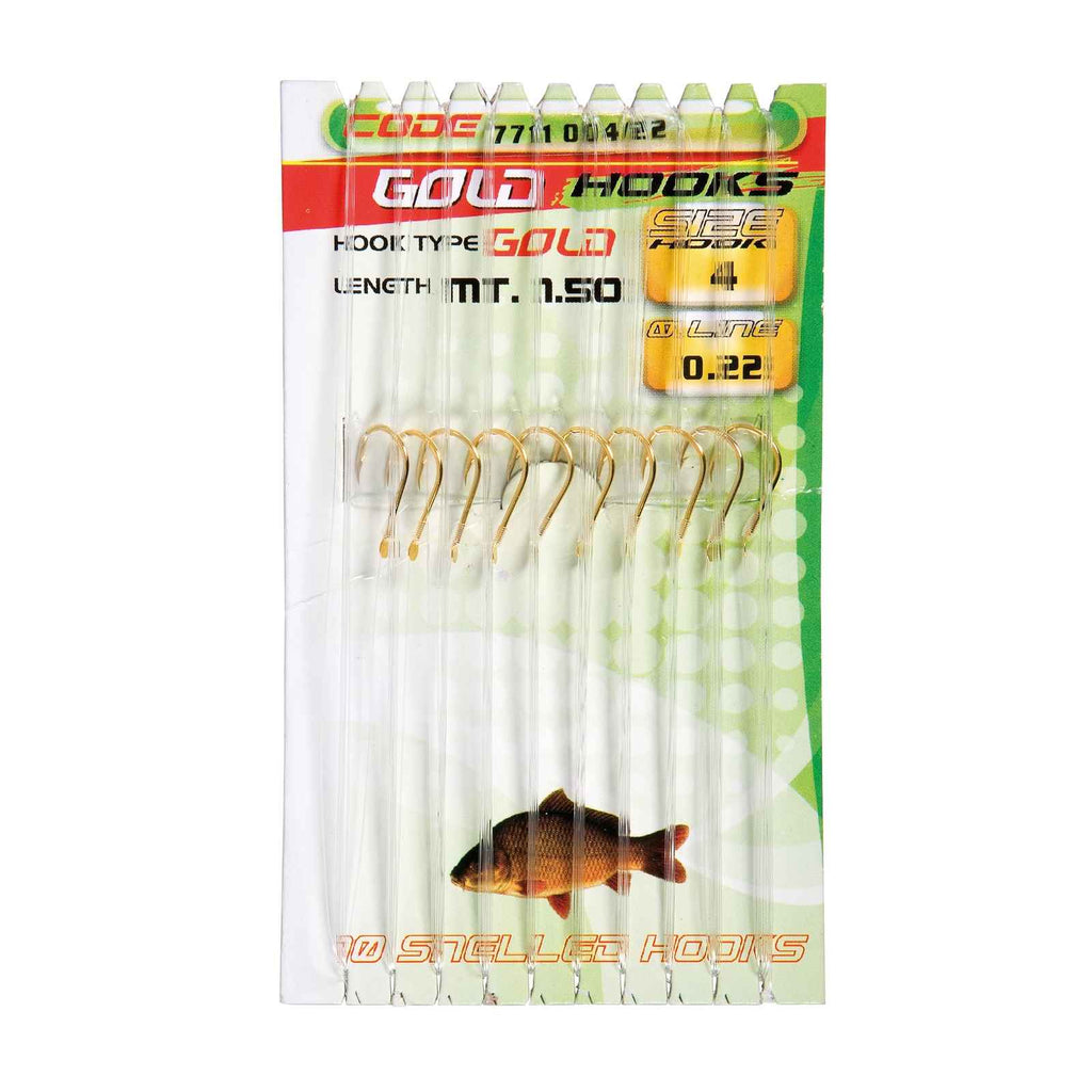 Fishing Hooks Gold Carp Size 4 Diameter 0,22 Lineaeffe 7711004-22