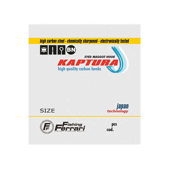 Fishing Hooks Eyed Maggot Kaptura Size 8 Fishing Ferrari 7951408