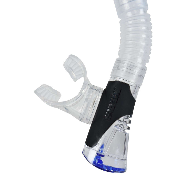 Tuba de plongée Snorkeling Fast Tech Dry Transparent-Bleu Seac 84-32B-SKL