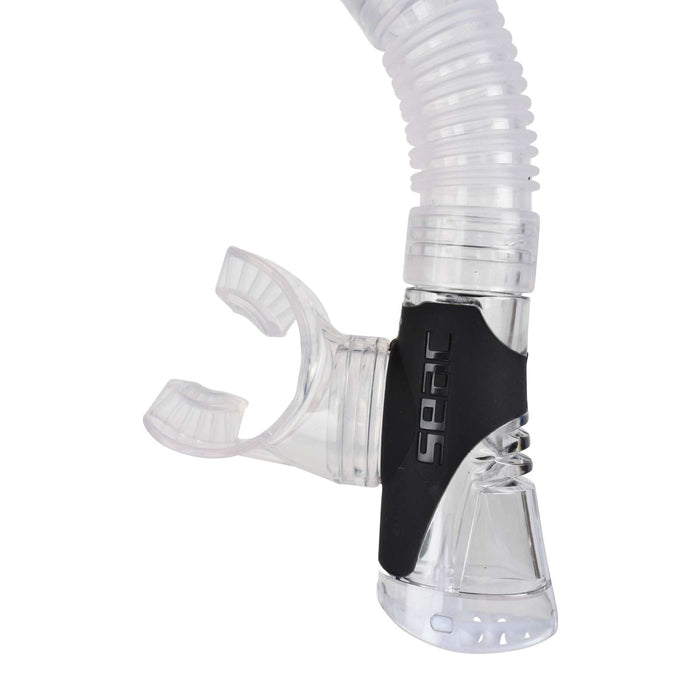 Tuba de plongée Snorkeling Fast Tech Dry Transparent-Blanc Seac 84-32W-SKL