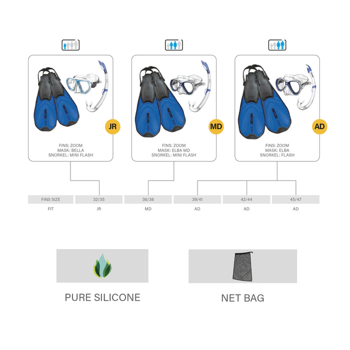 Snorkeling Set SEAC Tris Zoom Medium