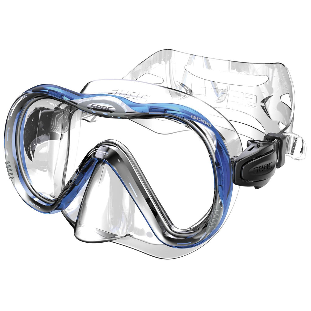 Diving Snorkeling Mask Boss Clear-Blue Seac 9231B