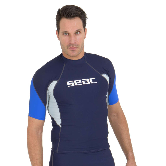 Rash Guard Raa Kurz Evo Mann Dunkel-Blau XS Seac 9317-01