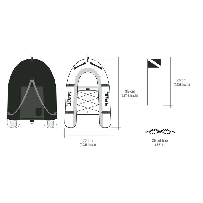 Spearfishing Buoy Bridge 95x70cm Seac 95-20
