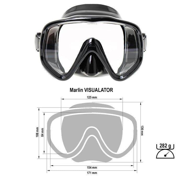 Diving Mask Visualator Black Marlin 9899