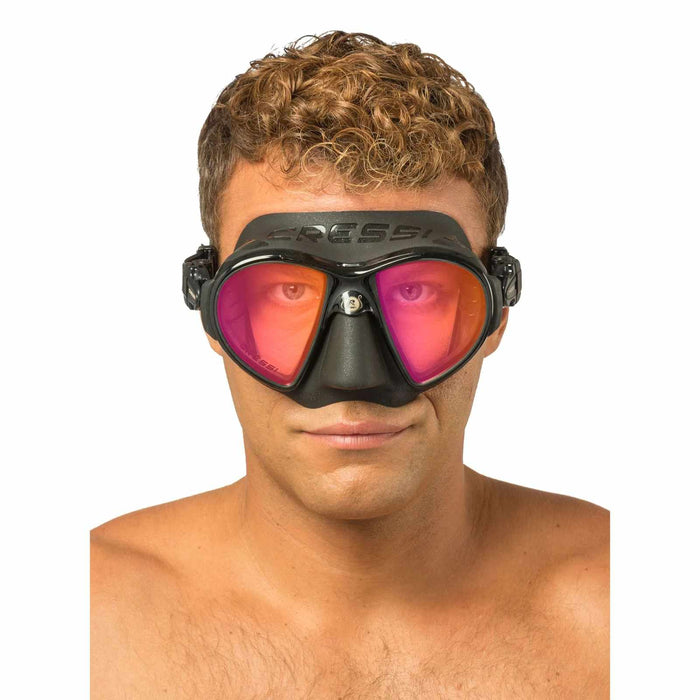 Diving Silicone Mask Zeus Black-Orange Lenses Cressi DS4750509