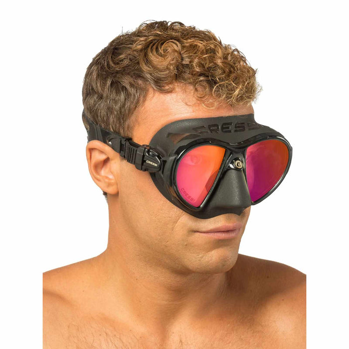 Diving Silicone Mask Zeus Black-Orange Lenses Cressi DS4750509