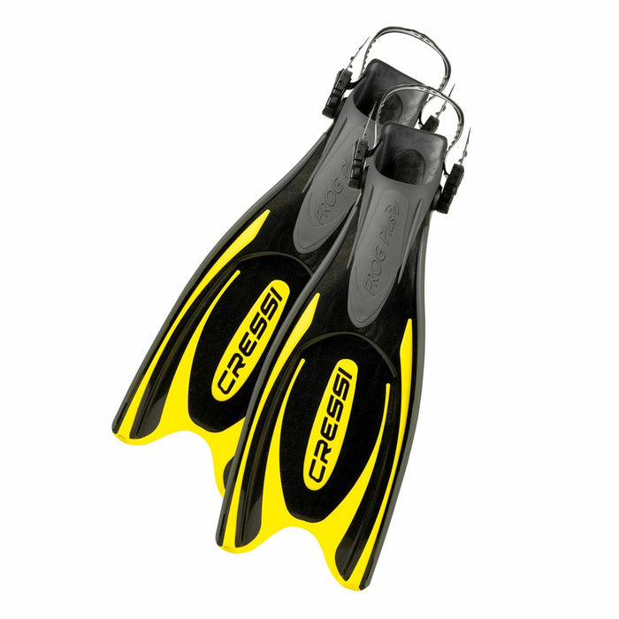 Aletas de buceo Frog Plus Negro-Amarillo L-XL-EU 45-47-UK 9-12 Cressi BF205144