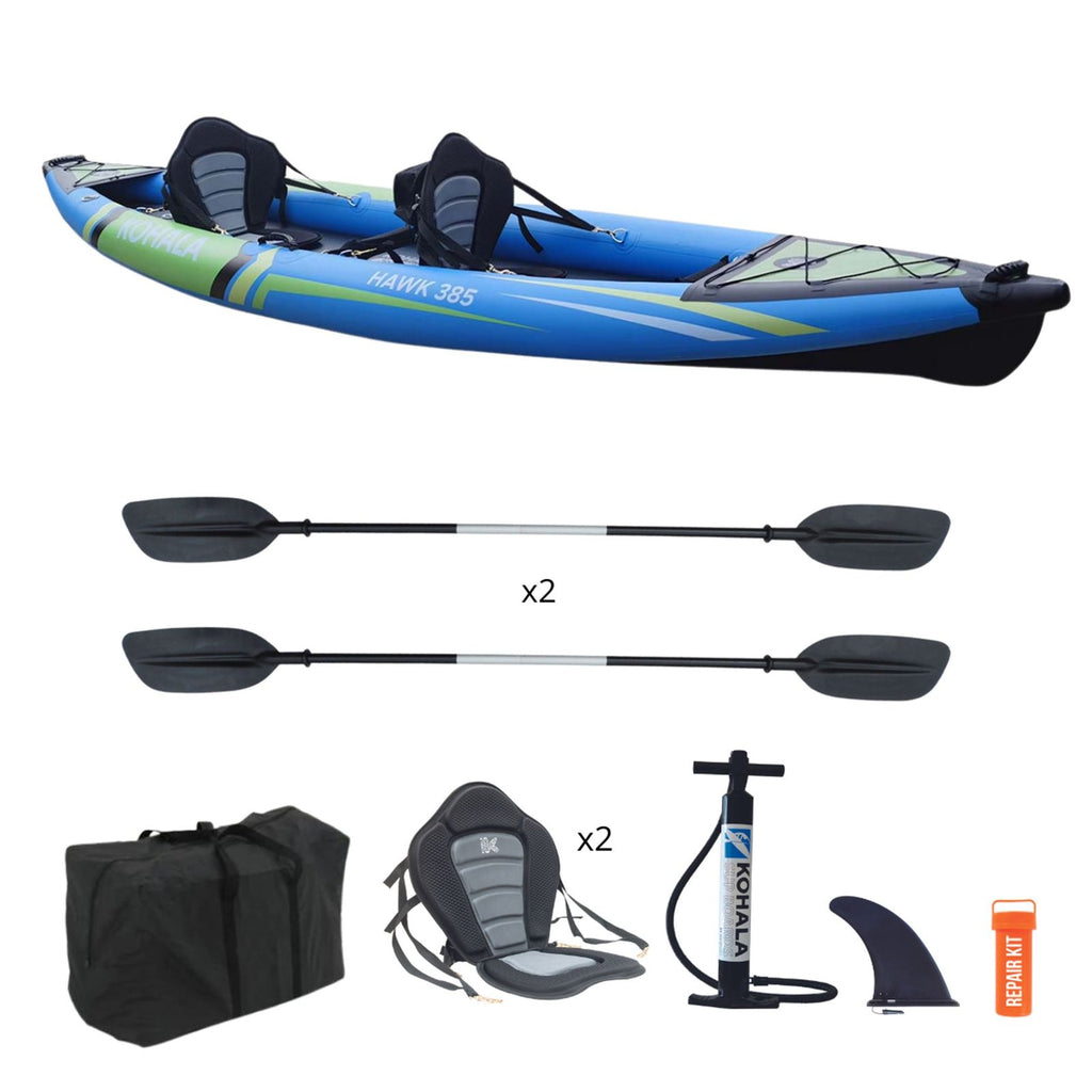 Inflatable Kayak Hawk 385 2 Person-Tandem Kohala KHD385