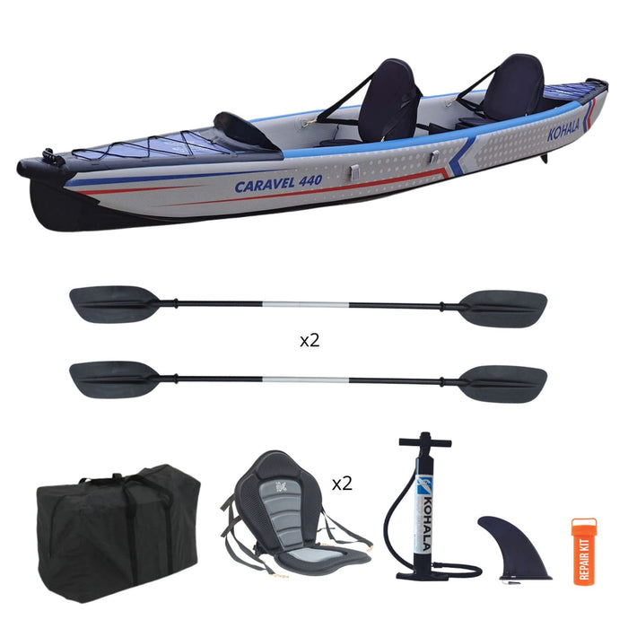 Inflatable Kayak Caravel 440 2 Person-Tandem Kohala KHD440