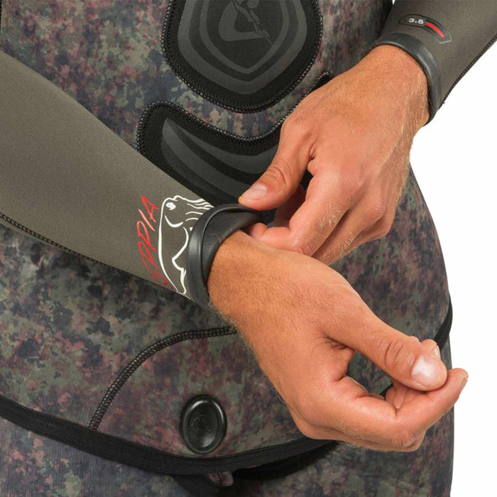 Fishing Wetsuit Top Seppia Ultraspan Man 5mm Camo XXL-6 Cressi LE468206