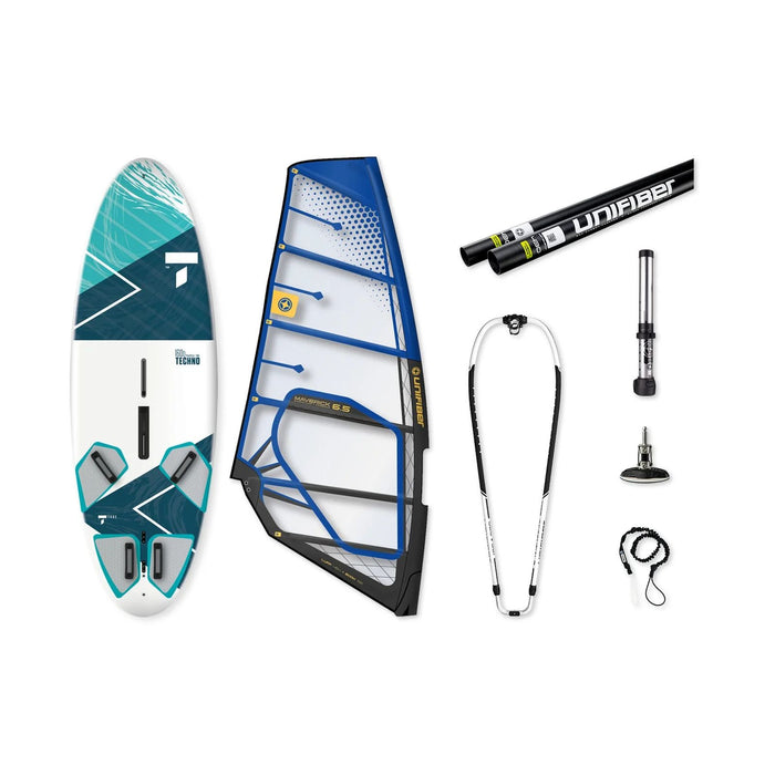 Windsurf-Freeride-Paket Wind Techno 160D mit Schwert und Maverick II 7.3 Rigg Unifiber UF90